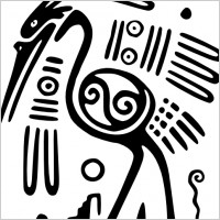 Ancient Mexico Motif Bird clip art