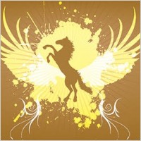 Animals horse wings splatter abstract 