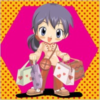 Anime Shopping Girl Vector