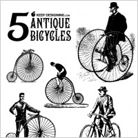 Antique Bicycle Vector Art