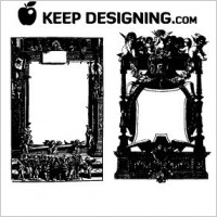 Antique frames and borders vector