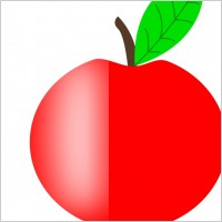 Apple Red with a Green Leaf