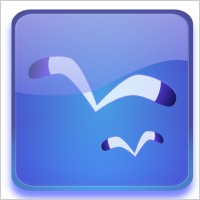 Aqua Button With Seagulls clip art