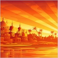 architectural landscape silhouette color 01 vector