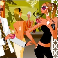 attractive men and women on the fashion party vector 2