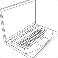 Aurium Laptop In Line Art clip art