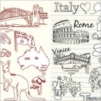 australia and italy theme vector