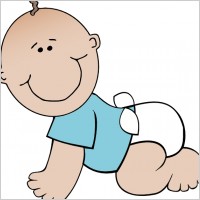 Baby Boy Crawling clip art