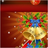 background and christmas tree decorations vector