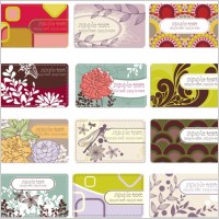 background elegant flower pattern cards 01 vector