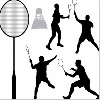 badminton silhouette vector