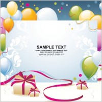 balloon gift card background vector