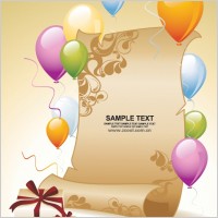 balloon gift paper background vector
