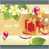 balloon leaves a gift card vector