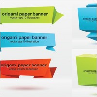 banner vector origami effect