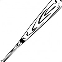 Baseball Bat (b And W) clip art