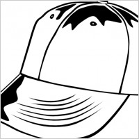 Baseball Cap (b And W) clip art