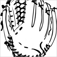 Baseball Glove (b And W) clip art