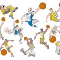 basketball cartoon characters vector