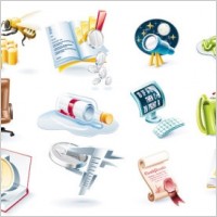 beautiful 3d icon vector
