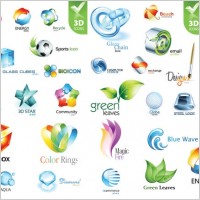 beautiful 3d icon vector