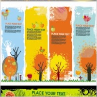 beautiful autumn banners vector