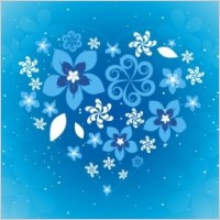 Beautiful blue flowers love design vector pattern eps