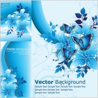 beautiful blue flowers vector