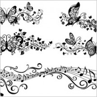Beautiful butterfly pattern vector material