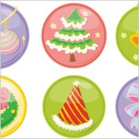 beautiful christmas ornaments icon vector