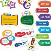 beautiful color labels 01 vector