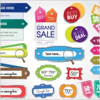 beautiful color labels 02 vector