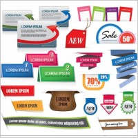 beautiful color labels 05 vector