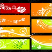 Beautiful color patterns banner vector material