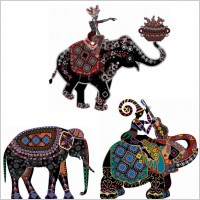 beautiful ethnic style decoration vector clip art