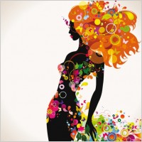 beautiful fashionable silhouette 02 vector