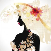 beautiful fashionable silhouette 03 vector