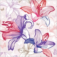 beautiful flowers and patterns 02 vector