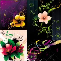 beautiful flowers vector the trend