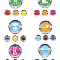 beautiful glossy round button icon vector web