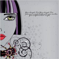 beautiful handdrawn fashion illustration 02 vector