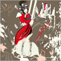 beautiful handpainted fashion illustrator 04 vector