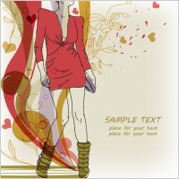 beautiful handpainted fashion illustrator 05 vector