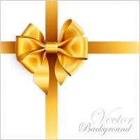 beautiful ribbon bow 01 vector