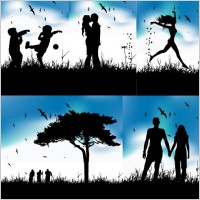 beautiful silhouette vector