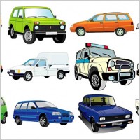 beautiful variety of cars vector 2