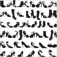 Beauty Fashion Shoes Silhouettes Vector Graphic