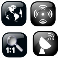 Ben Map Geolocalisation Icon Set clip art