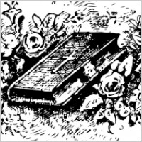 Bible Among Roses clip art