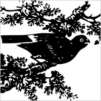 Bird On A Branch clip art